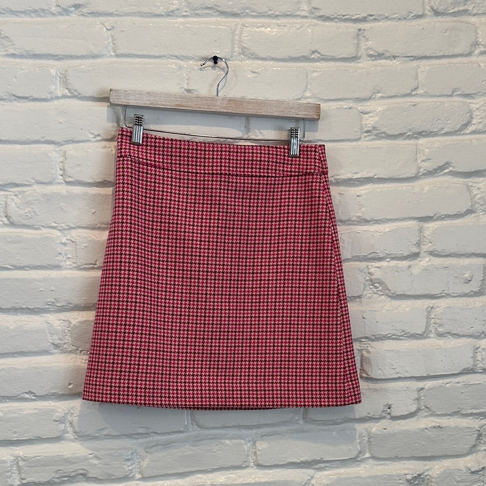 JCrew Pink Houndstooth Women's Skirt